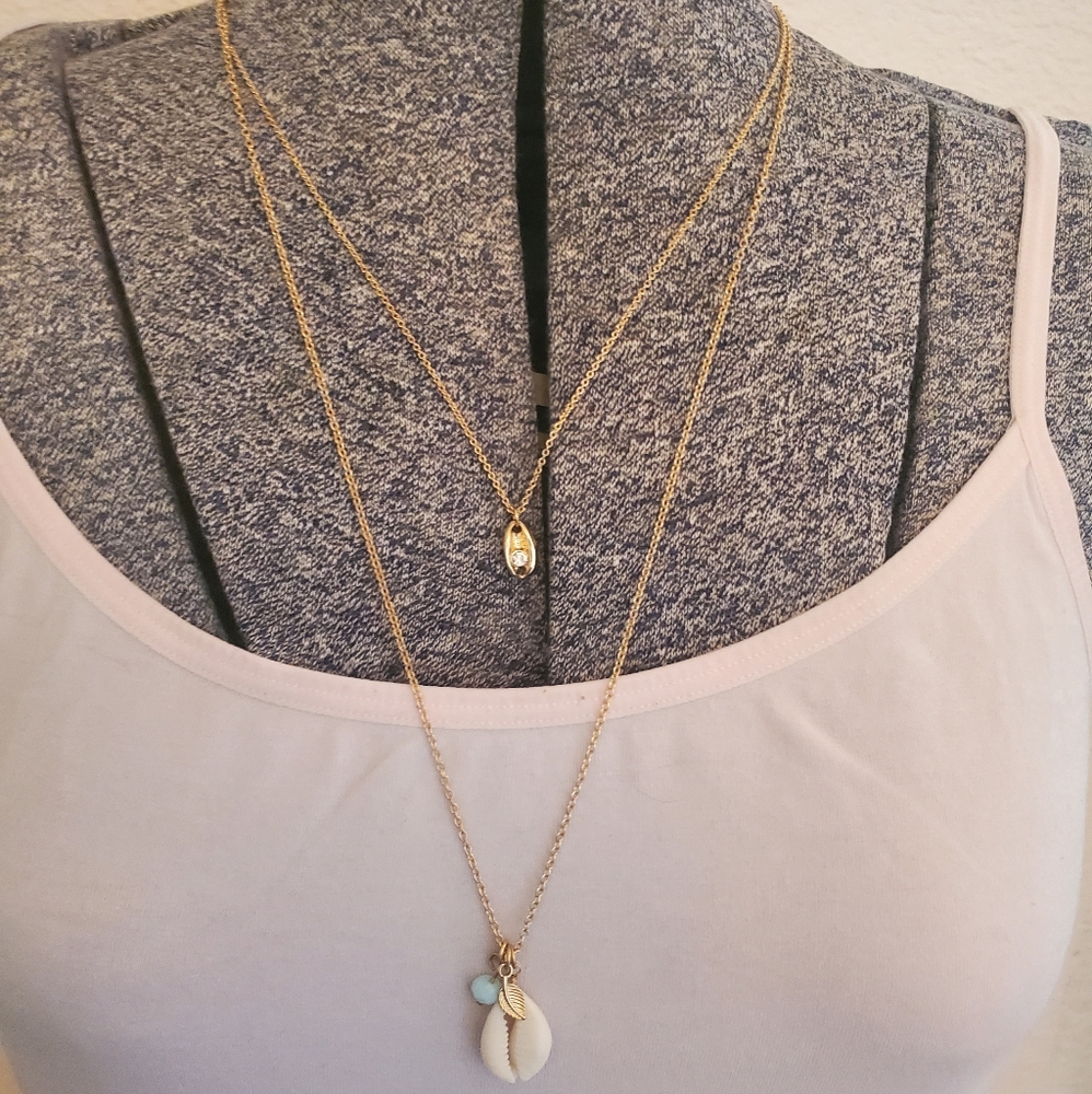 Gold puka shell necklace